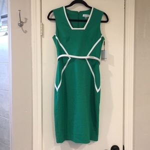 Calvin Klein Kelly Green Sheath Dress - Size 2